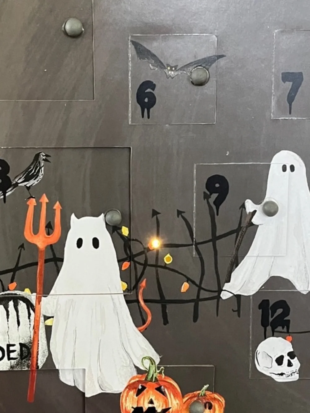 NWT Pottery Barn Extra Large Halloween Countdown Advent Calendar 24x7x3